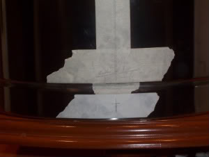 detail of mash tun with masking tape on side