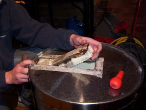 peeling away thermopot insulation
